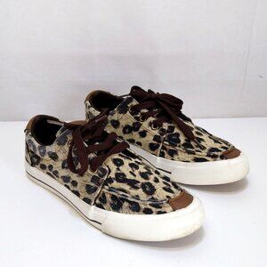 Roper Angel Fire Leopard Casual Canvas Boat Deck Shoes Sneakers Women Size 7.5